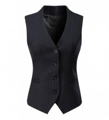 Foucome Womens Pinstripe Formal Waistcoat