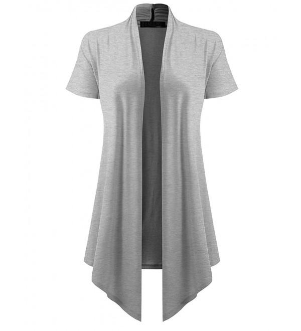 Women's Open Front Cardigan Short Sleeve Soft Drape Cardigans For Women ...