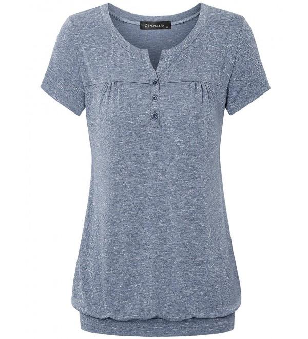 Vinmatto Womens Henley Pleated Details