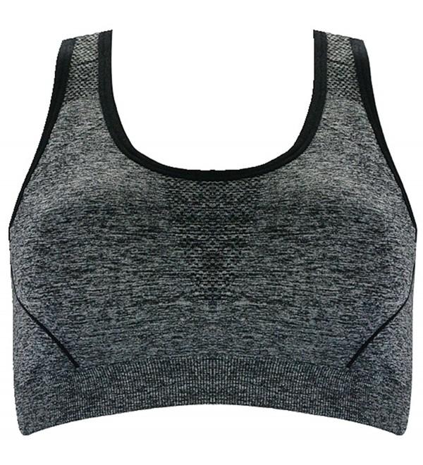 Women's Padded Sports Bras Racerback Workout Yoga Bra - Grey - CN12N219UKU