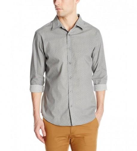 Men's Homecoming - Printed Geo and Herringbone Long Sleeve Woven Shirt ...
