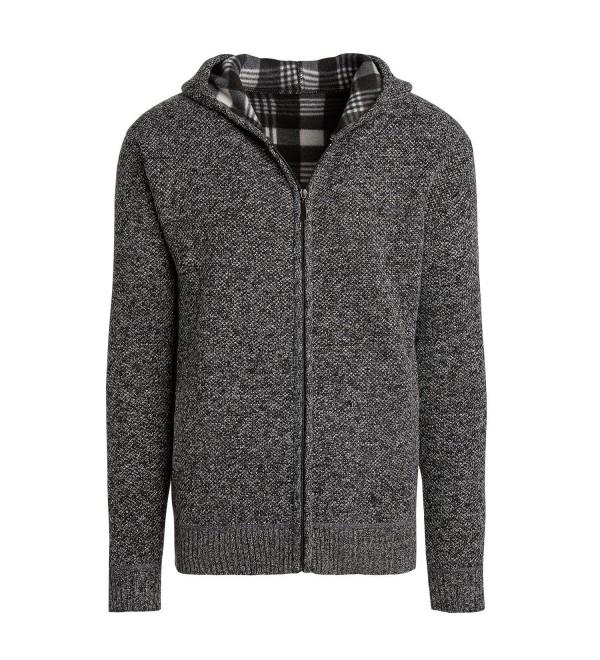 Men's Casual Fleece Lined Hoodie Sweater Jacket - Dark Gray - CQ188OUMQXX