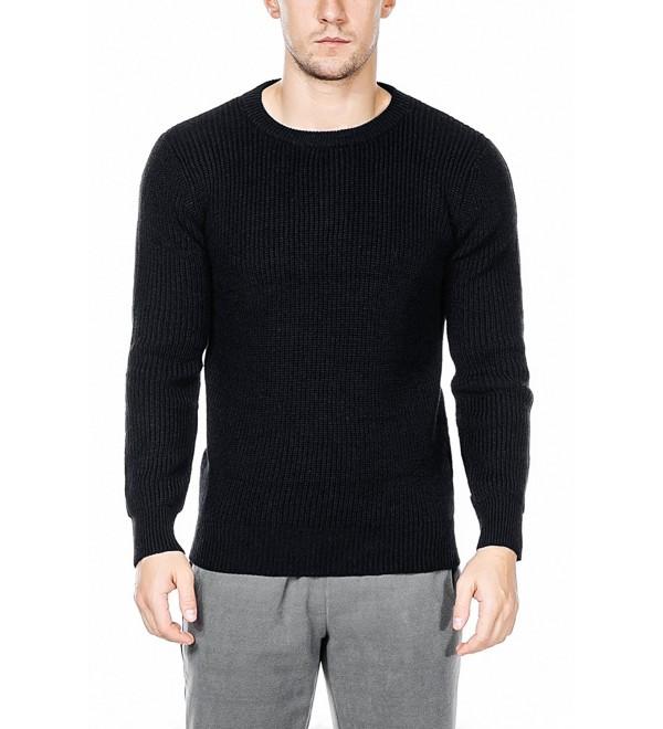 Men's Classic Crew Neck Long Sleeves Knitted Tunic Sweaters Jumpers ...