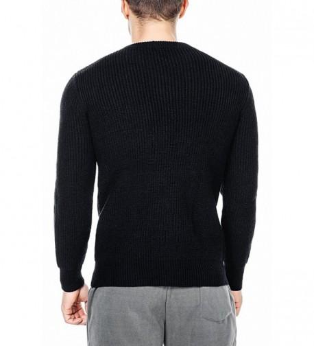 Men's Classic Crew Neck Long Sleeves Knitted Tunic Sweaters Jumpers ...