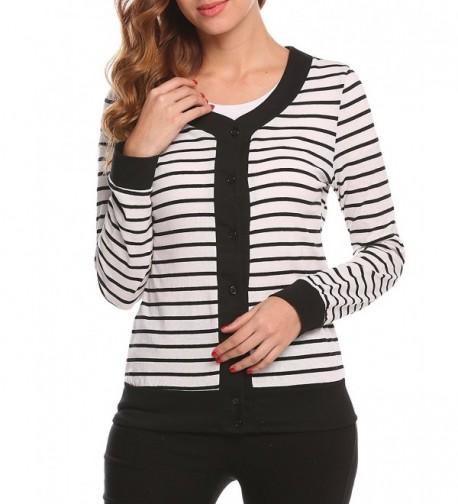 Unibelle Womens Casual Pinstripe Cardigan