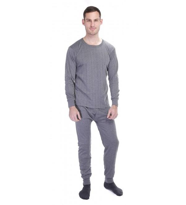 Men's Lightweight Ultra Soft Cotton Fleece Lined Thermal Underwear Long ...