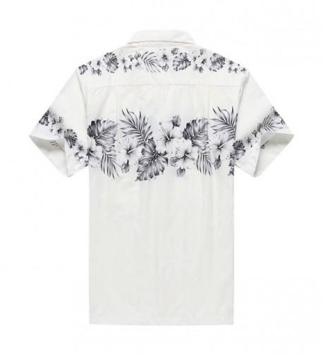 Hawaii Aloha Shirt Cross Hibiscus - Palm With Cross Hibiscus in White ...