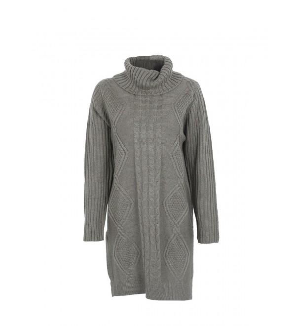 Unifizz Womens Winter Warm Loose Turtleneck Oversized Pullover Sweater Dress
