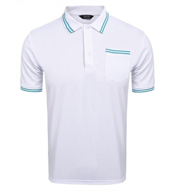 Men's Short Sleeve Pocket Golf Baseball Polo Classic Fit Umpire Shirt ...