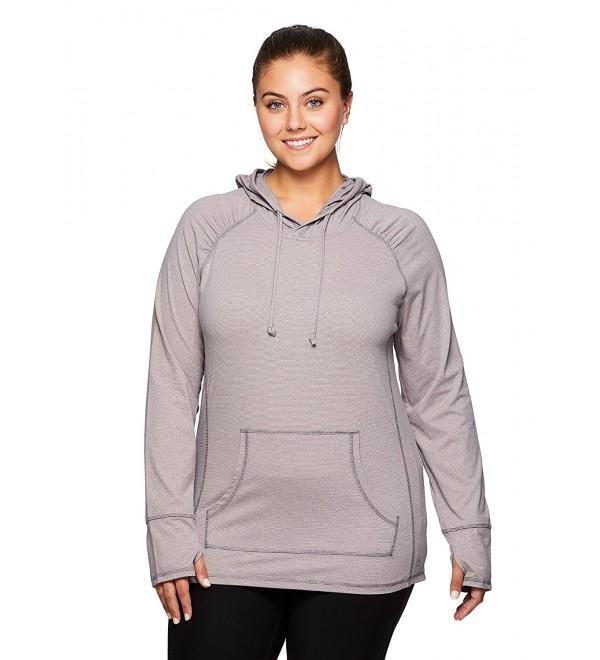 Active Women's Plus Size Long Sleeve Space Dye Hoodie - Blush Multi Mix ...