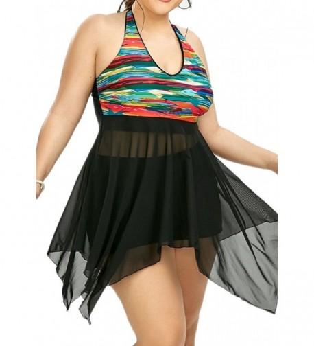 JadeRich Colorful Printing Skirted Swimsuits