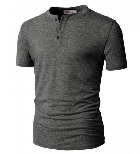 Mens Fashion Casual Front Placket Basic Short Sleeve Henley T-Shirts ...