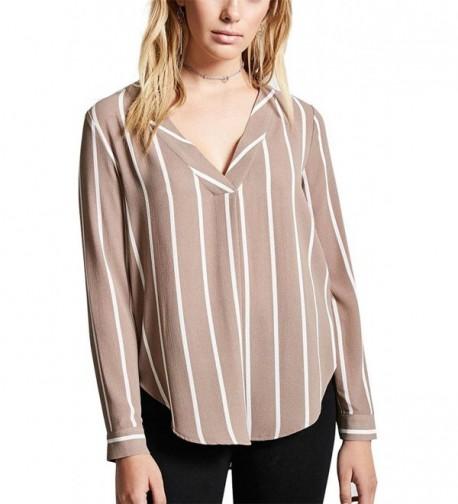 HUANYOU Blouse Sleeve Striped Blouses