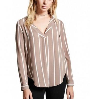 HUANYOU Blouse Sleeve Striped Blouses