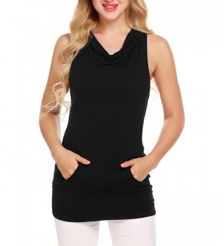 Mofavor Womens Cowl Neck Sleeveless Stretchy