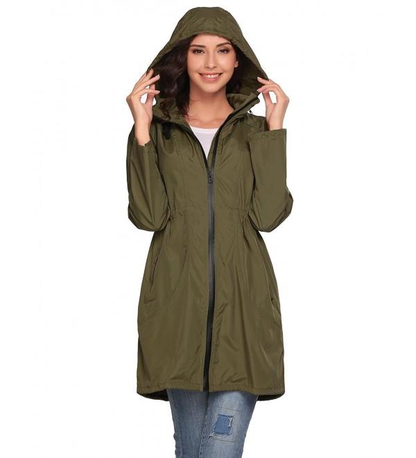 Long Rain Jacket Women's Packable Waterproof & Breathable Rain Coat ...