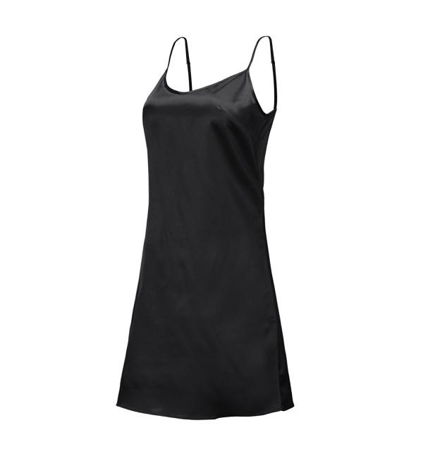 Women's Classic Satin Nightgown Chemise Slip Sleepwear (Size-Adjusted ...