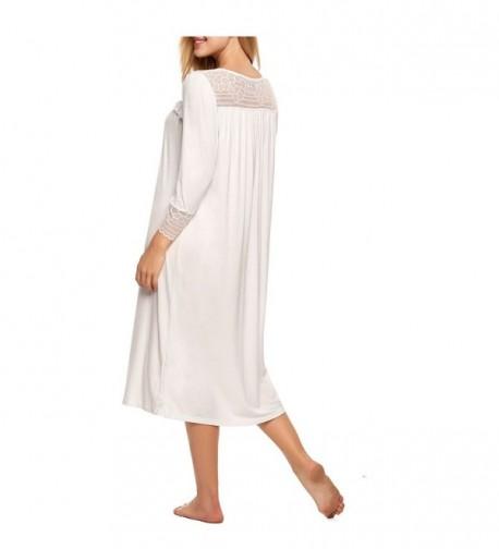 Nightgown Women's Victorian Sleepshirt Night Gown Cotton Lounge Dress ...