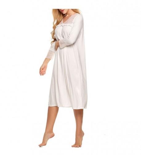 Nightgown Women's Victorian Sleepshirt Night Gown Cotton Lounge Dress ...