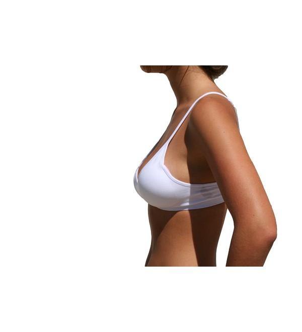 Women's Seamless V-Neck Padded Bralette with Adjustable Straps - White Nude - CO11OR98CRF