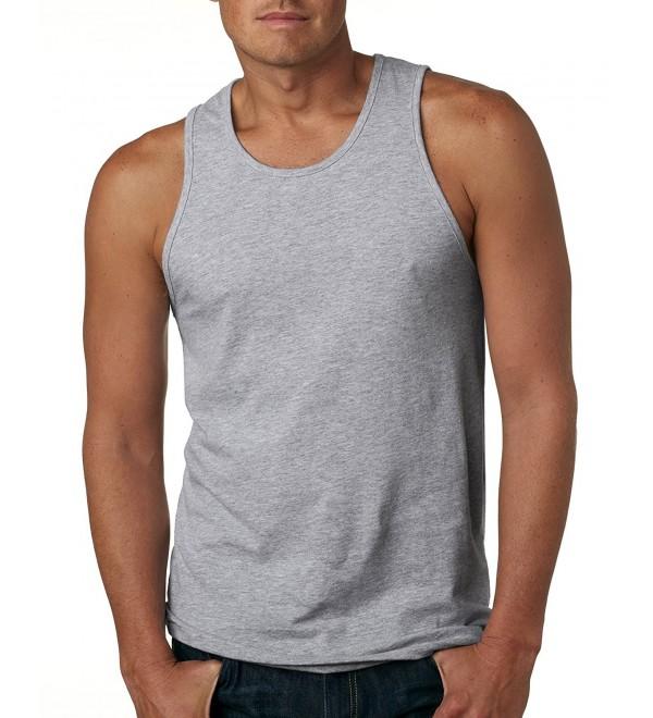 mens Next Level Premium Jersey Tank(3633) - Heather Grey - C611YMFM3AF