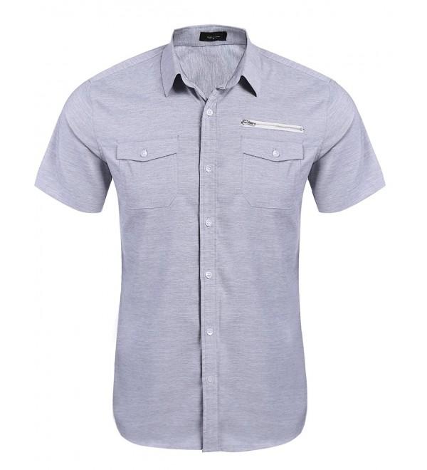 Simbama Casual Short Sleeve Pocket Button