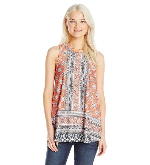 A. Byer Junior's Border Print Trapeze Top - Pat J - CE12ODZ7RJT