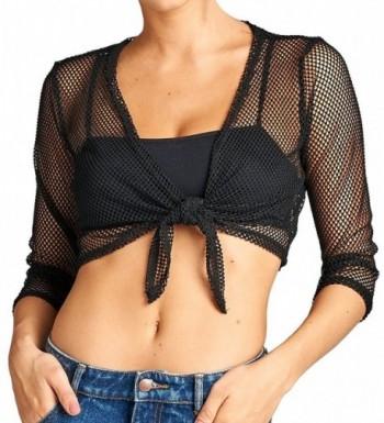 Sleeve Through Fishnet Bolero Cardigan