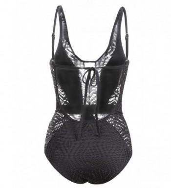 Crochet Swimsuit Monokinis Swimwear - Black - CQ189UCDQX9