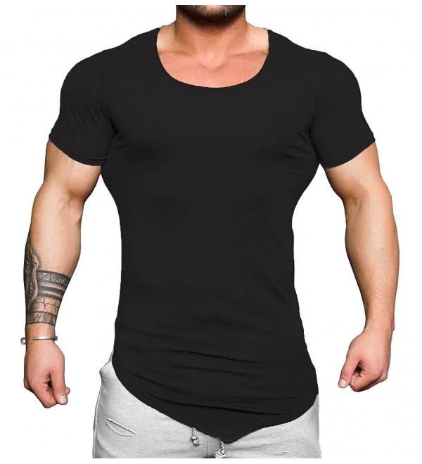Men's Workout Shirts Short Sleeve Gym Training Bodybuilding Tee Muscle ...
