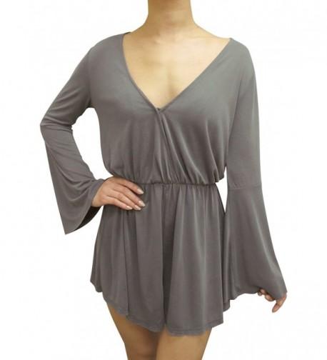 Anna Kaci Stretch Long Sleeve Plunging Playsuit