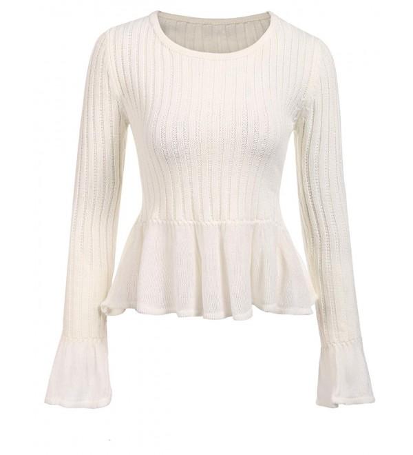 Zeagoo Sleeve Sweater Peplum Pullover