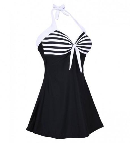 Women's Retro Vintage Sailor Swimsuit Pin up One Piece Swimwear ...