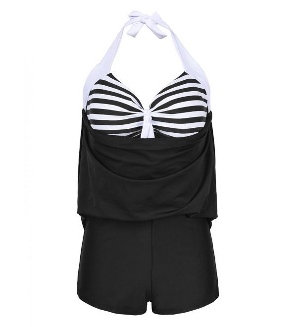 Women's Retro Vintage Sailor Swimsuit Pin up One Piece Swimwear ...