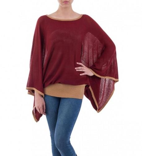 NOVICA Burgundy Sweater Piura Dance