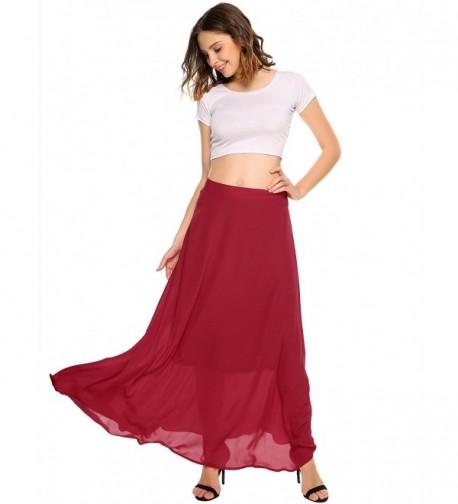 Zeagoo Women Pleated Retro Chiffon