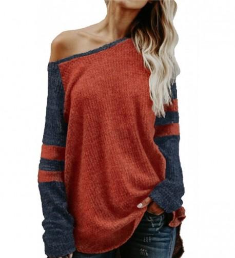 ECOWISH Contrast Sleeves Striped Pullover