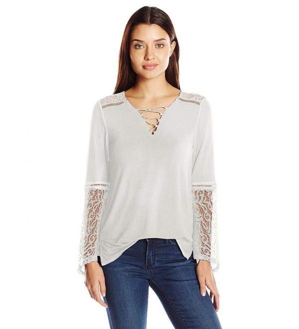 Democracy Womens Bell V Neck White