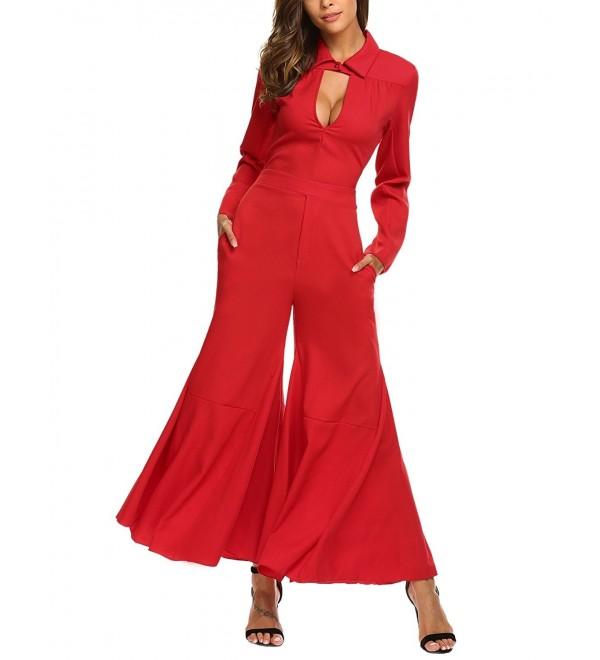 Zeagoo Womens Sleeve Keyhole Jumpsuits