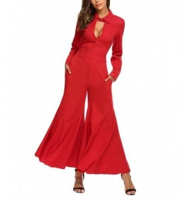 Zeagoo Womens Sleeve Keyhole Jumpsuits