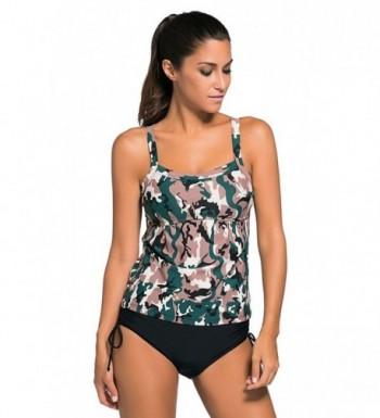 Tiksawon Padded Tankini Swimsuit Swimwear