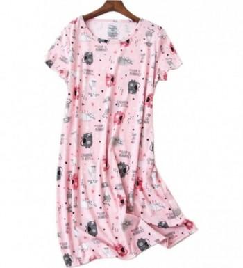 Amoy Baby Womens Nightgown XTSY001 Pink Cat 2XL