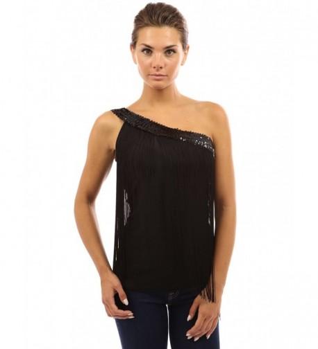 PattyBoutik Womens Sequins Shoulder Fringe