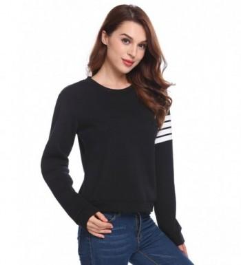 Flyerstoy Womens Pullover Striped Sweatshirts