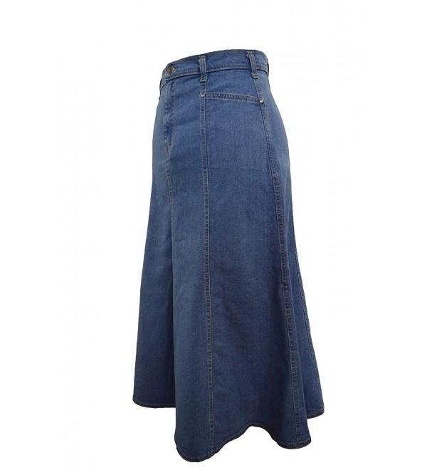 Ladies Flared Stonewash Denim Skirt