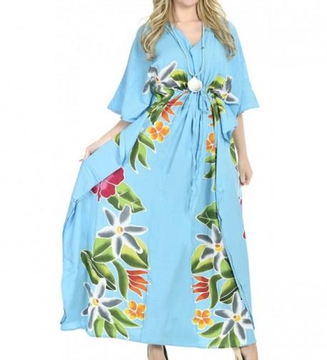 Leela Rayon Caftan Nightgown Turquoise