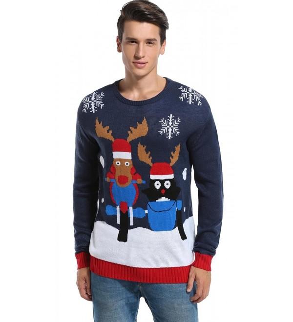 Daisysboutique Men's Holiday Reindeer Snowman Santa Snowflakes Sweater ...