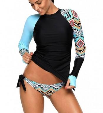 REKITA Womens Rashguard Tankini Swimsuit