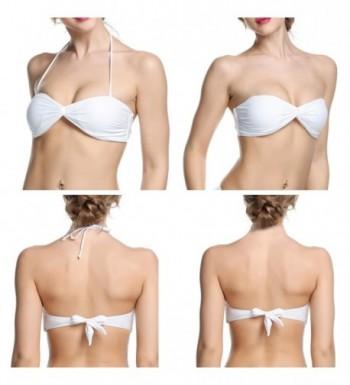 Ekouaer Womens Strappy Bandeau Bikini