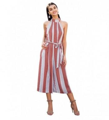 Simplee Apparel Sleeveless Striped Jumpsuit